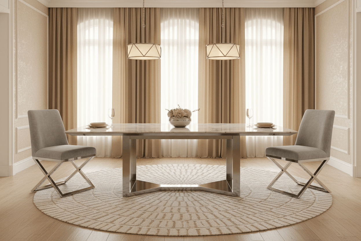 Light Grey Velvet Dining Chairs – Set of 2 with Silver X-Legs