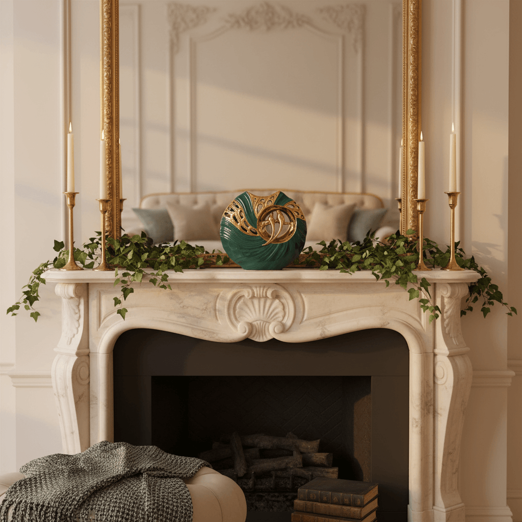 Green Gold Ceramic Vase
