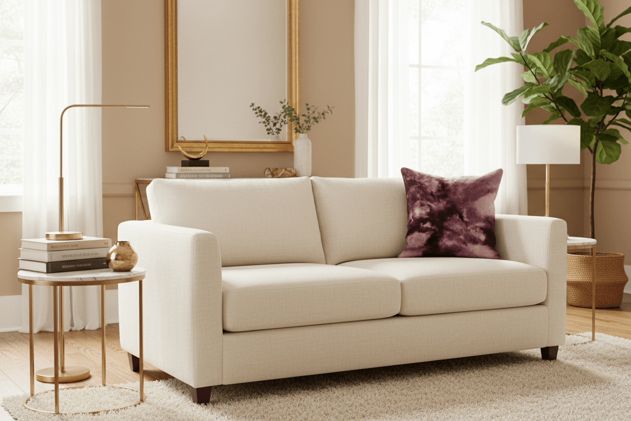 Plutus Rose Faux Fur Throw Pillow Lifestyle