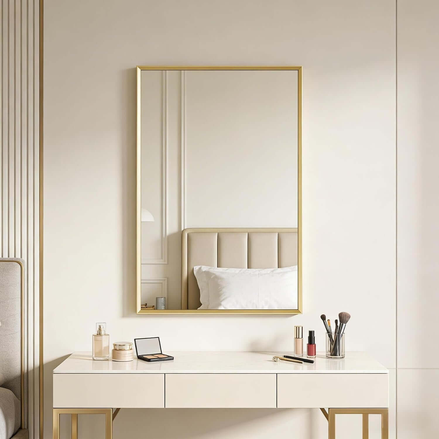 Brushed Gold Bathroom Mirror