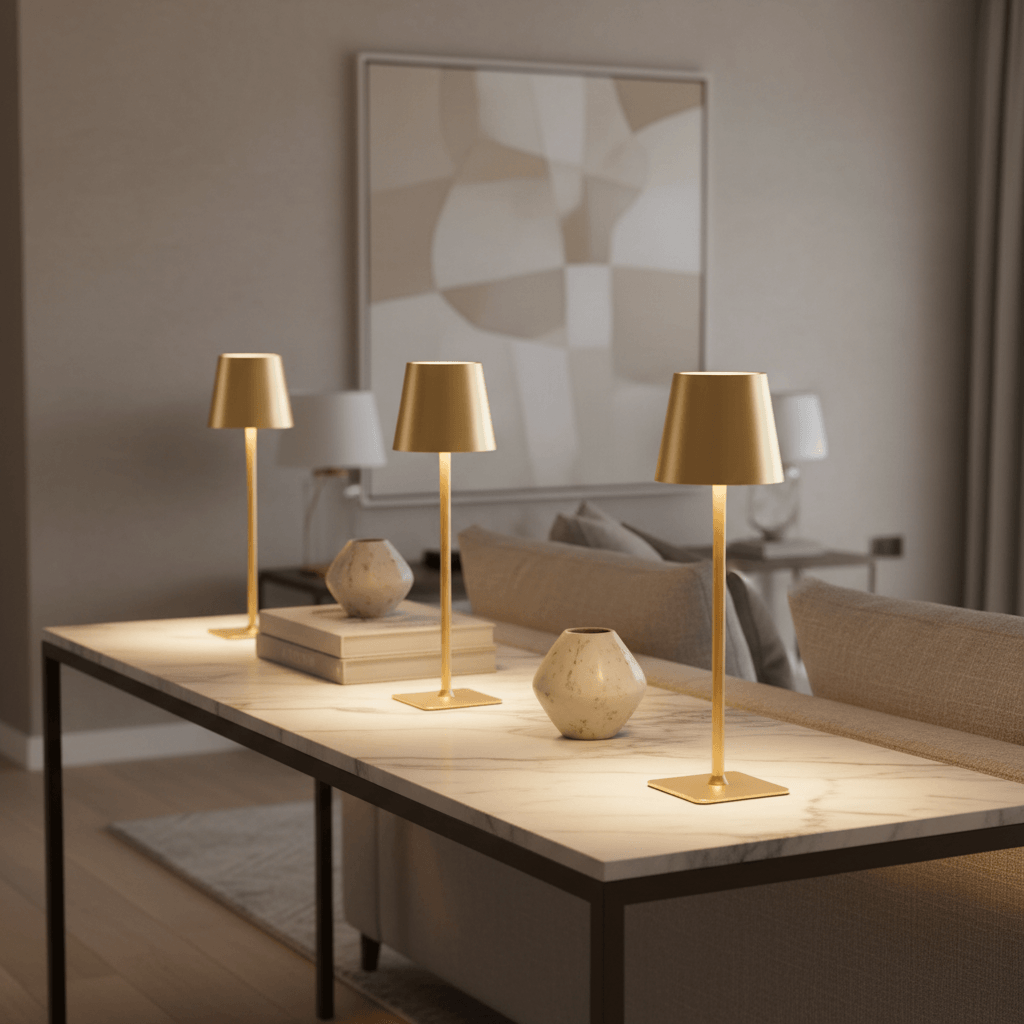 Gold Cordless Table Lamps