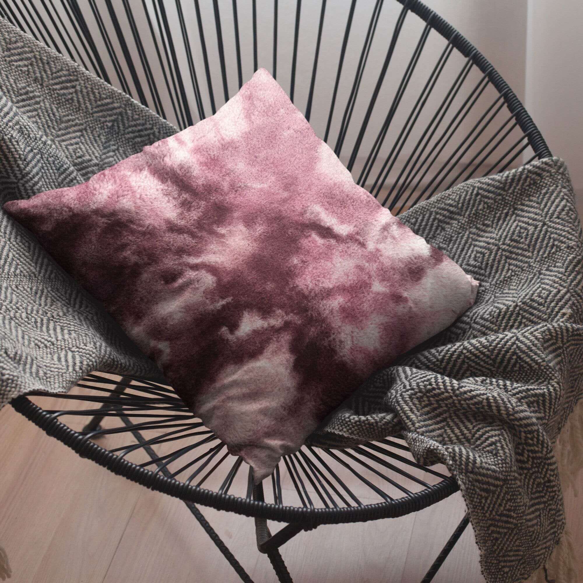Indulge in Luxury with the Plutus Rose Faux Fur Throw Pillow - Perfect for Your Cozy Retreat