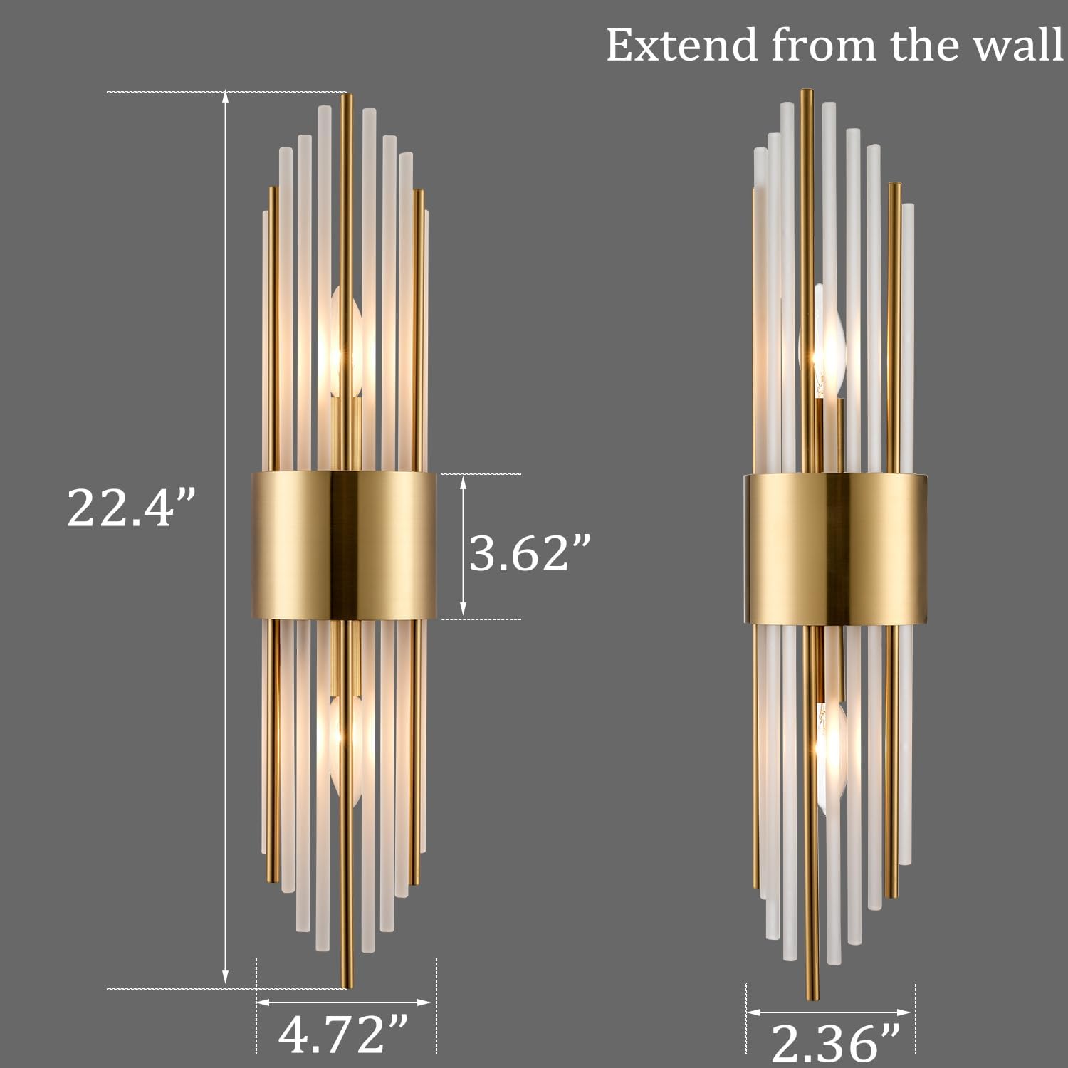 Crystal Wall Sconces Set of 2