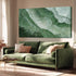 Elegant Jade Green Abstract Canvas Art - Framed Wall Decor for Bedroom and Living Room, 24" x 48"