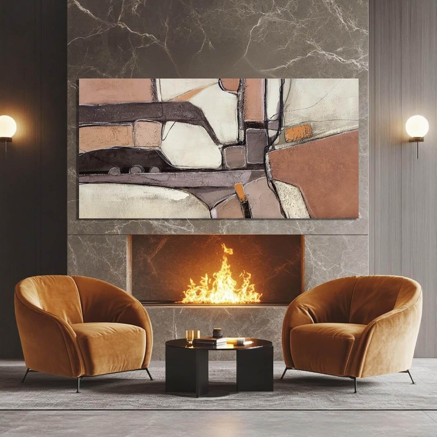 Elevate Your Space with Stunning Large Grey Abstract Canvas Art - Perfect for Living Rooms, Bedrooms, and Offices, 24" x 48"