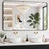 Sleek Black Metal Framed Bathroom Mirror - 60x36 Inch Modern Rectangular Vanity Mirror for Stylish Home Decor