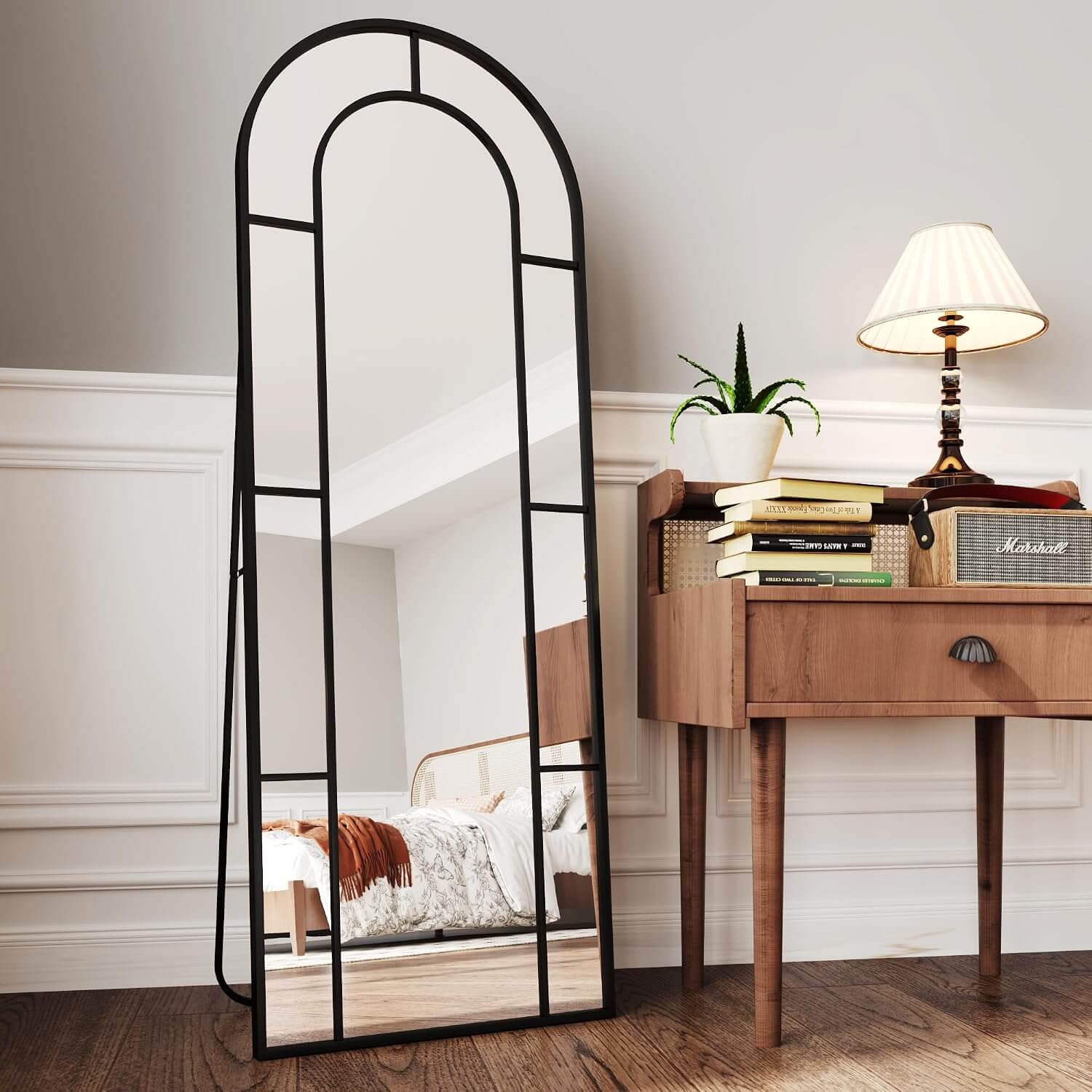 Black Arched Full-Length Mirror