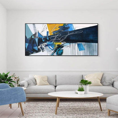 Extra Large Blue Abstract Canvas Wall Art