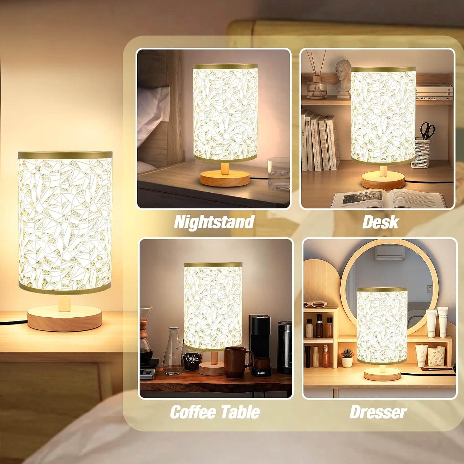 Chic Rose Gold Desk Lamp with Flaxen Shade - Perfect for Bedrooms, Offices, and Nightstands