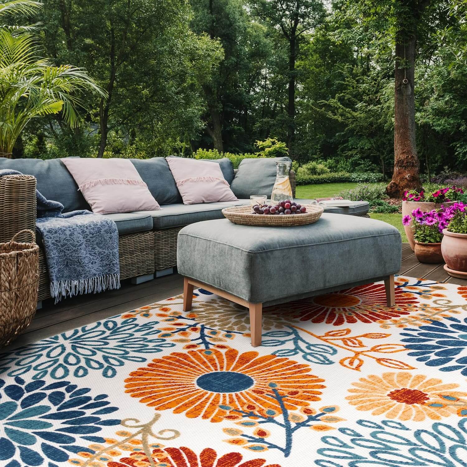 washable floral area rug