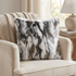 ivory gray faux rabbit fur throw pillow