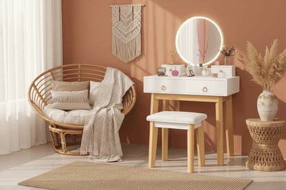 White Makeup Vanity Desk
