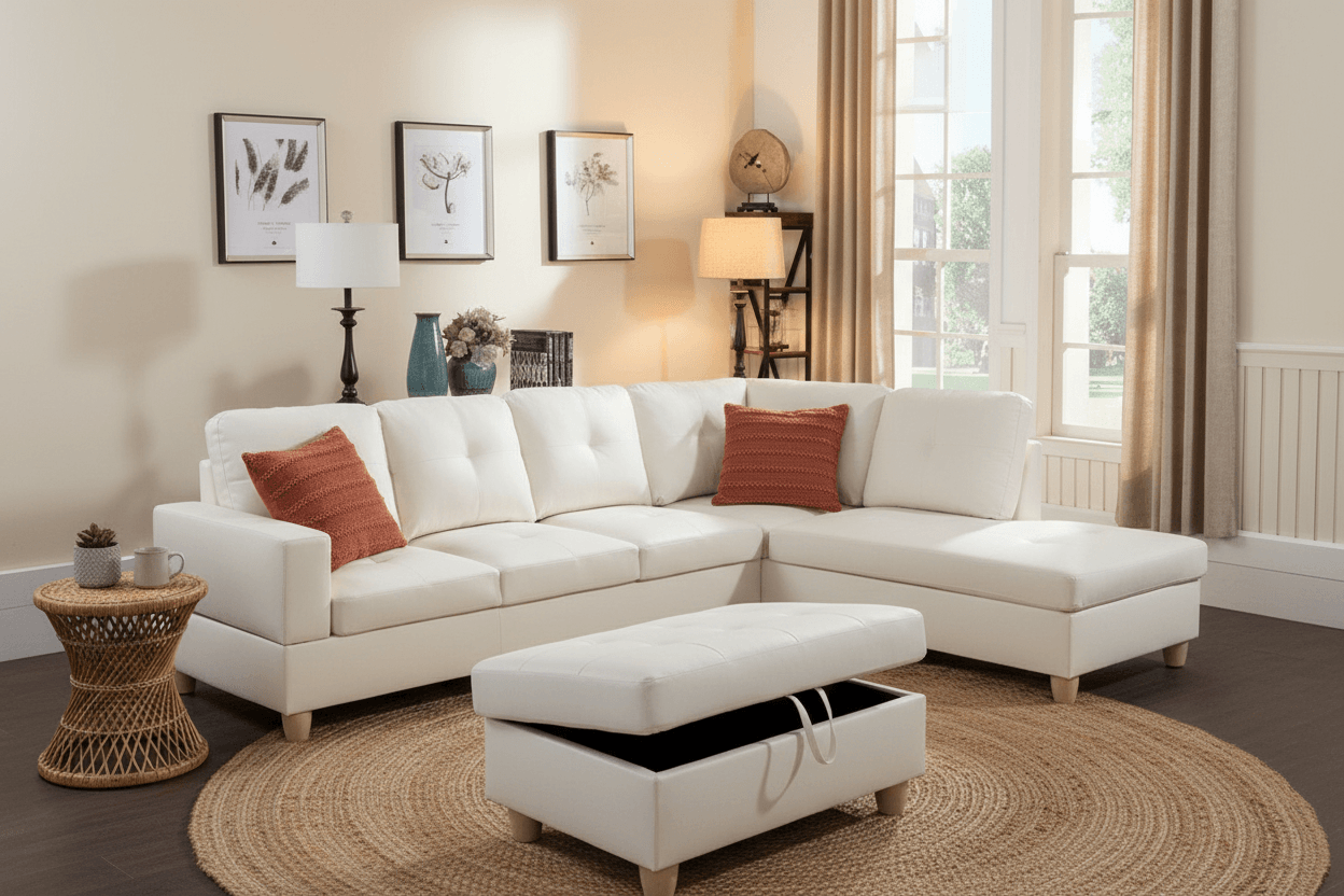 L-Shaped Convertible Sectional Sofa