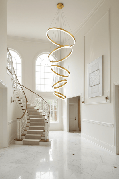 5-Ring Gold LED Chandelier