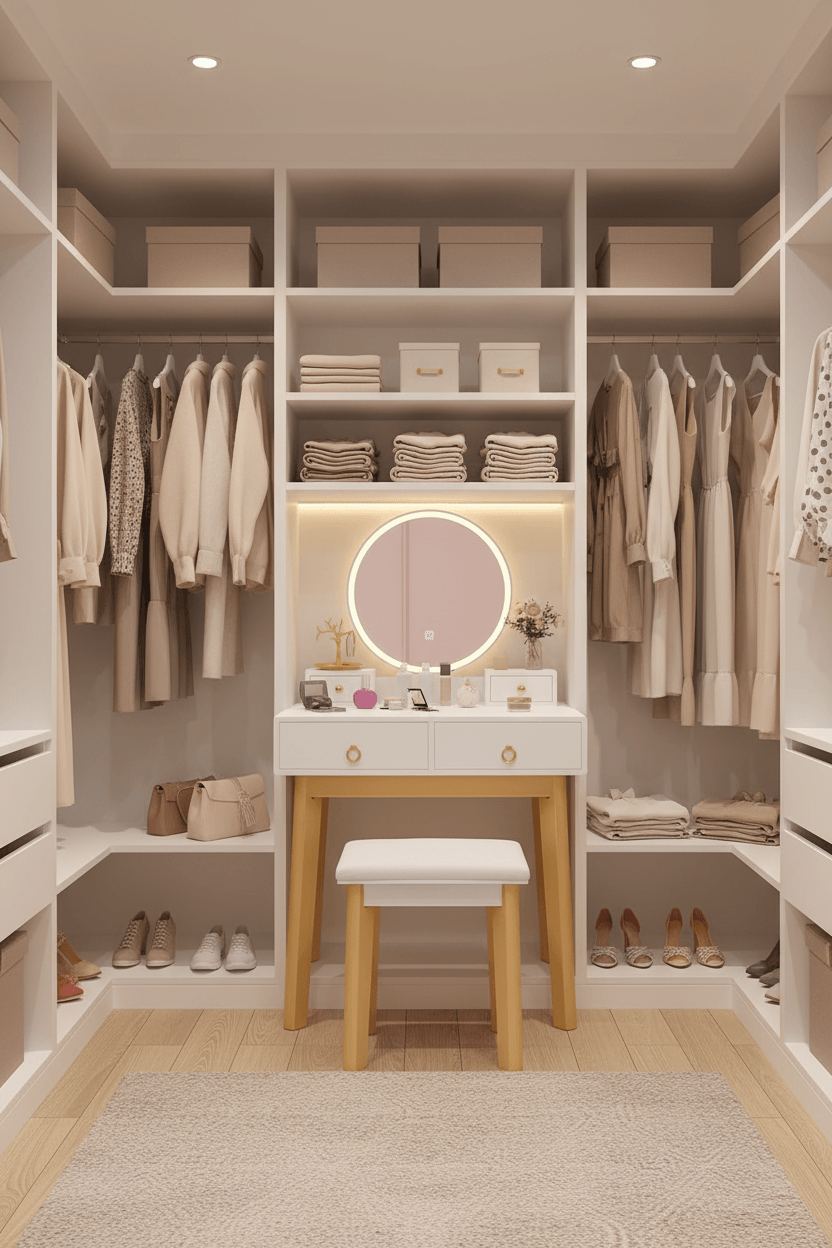 White Makeup Vanity Desk