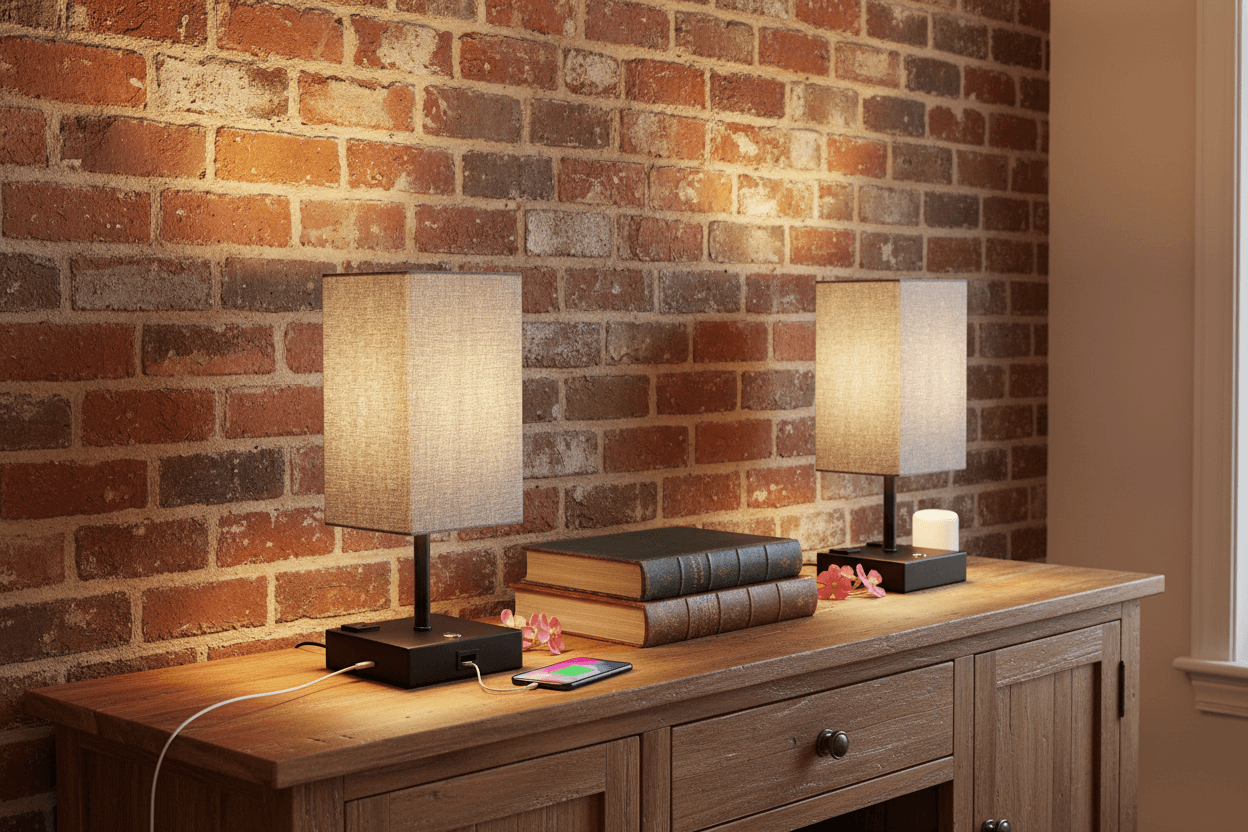 Fusaro Metal USB Table Lamp