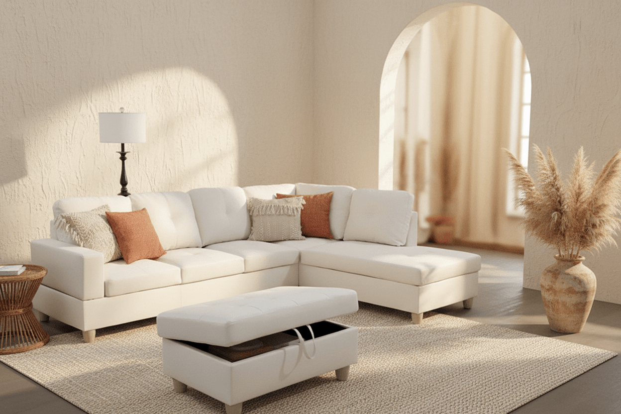 L-Shaped Convertible Sectional Sofa